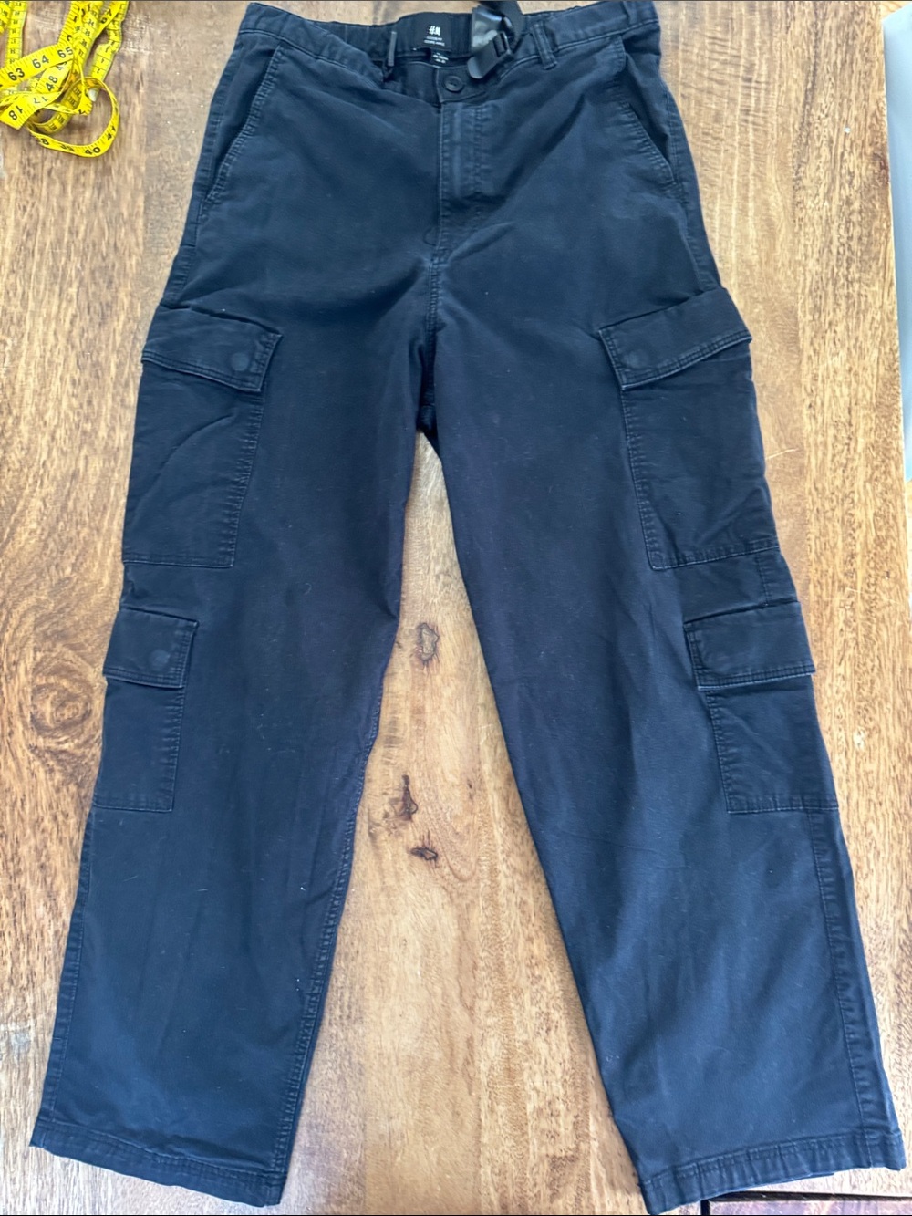 H&M Black Cargo Trousers with Utility Pockets